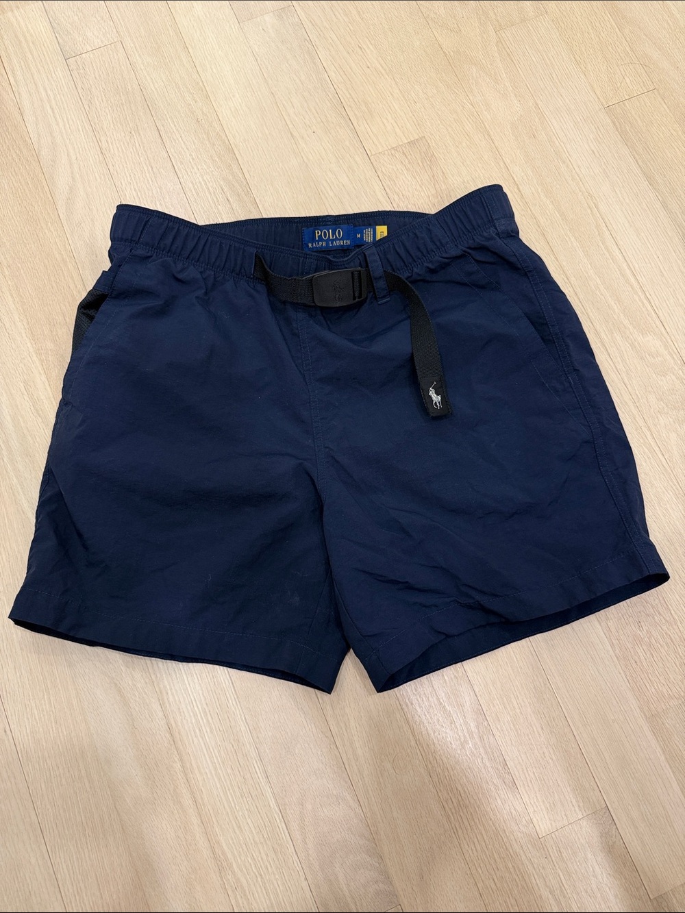 Polo by Ralph Lauren Navy Athletic Shorts with Black Web Belt